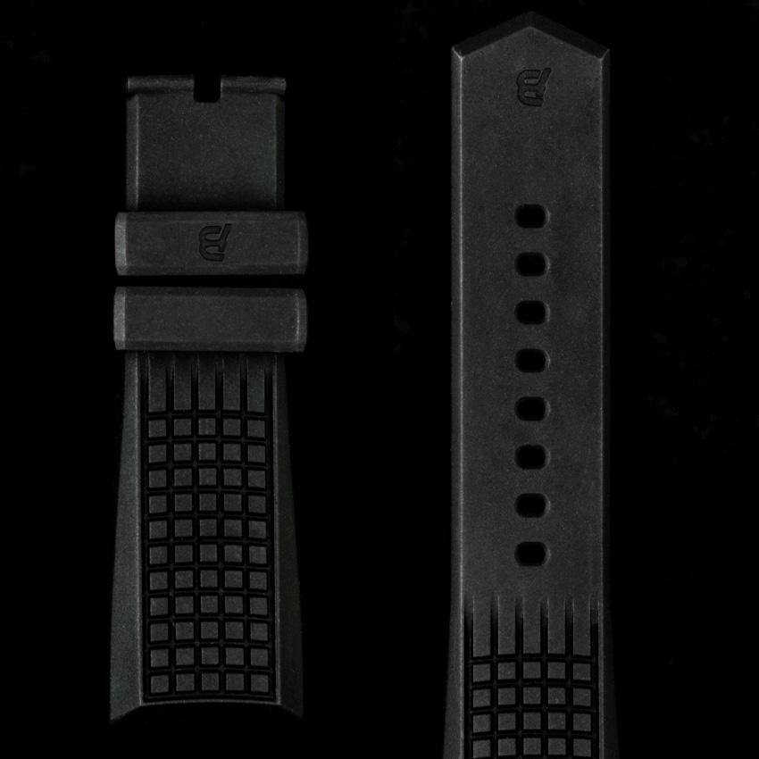 Black Rubber Watch Strap
